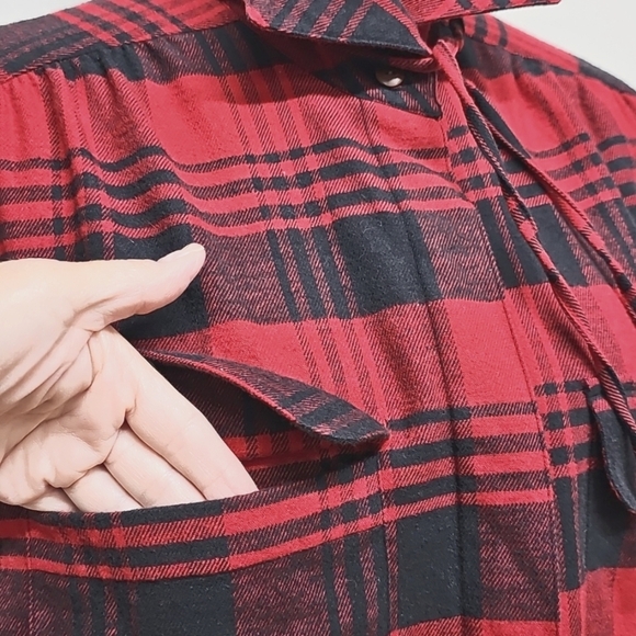 Vtg Ralph Lauren Country Plaid Flannel Button Up Shirt, Size L, Red & Black - Picture 3 of 11